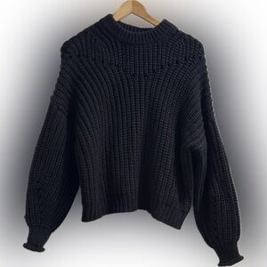 Elodie Women’s Black Long Sleeve Mock Neck Knit Sweater Size Small